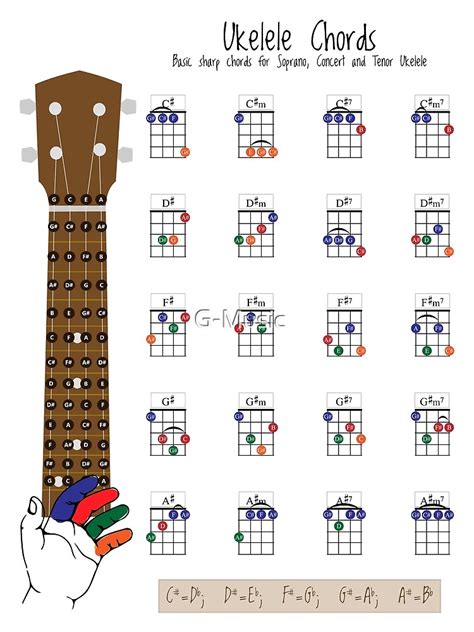 beginner ukulele songs with chord diagrams.